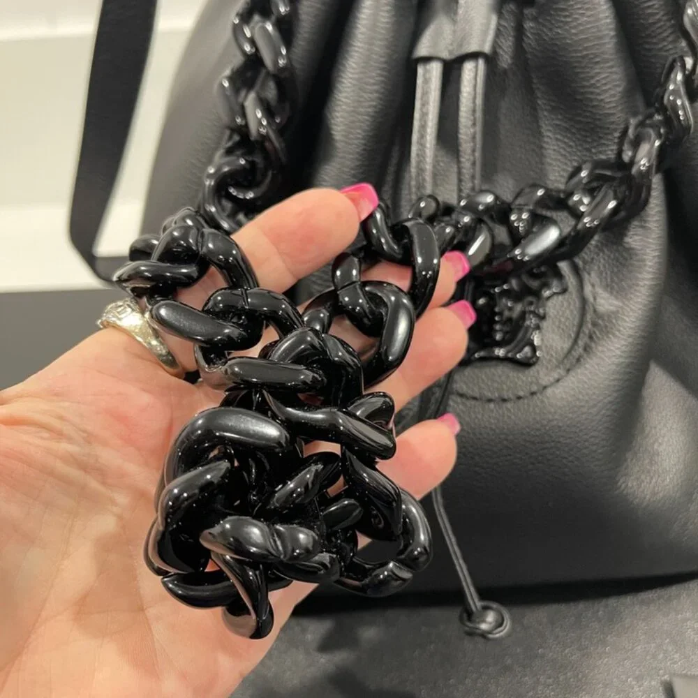 Versace Grained Calfskin La Medusa Bucket Bag and Wallet Black (JB1077)